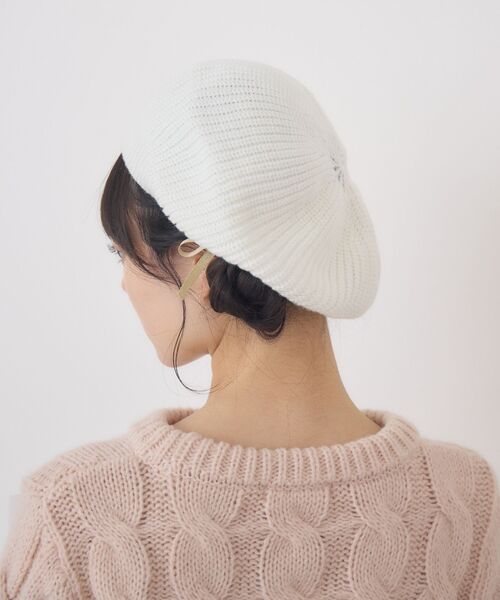 casita(RETRO GIRL)（カシータ）の「ニットベレー（ハンチング/ベレー帽・レディース・ライトグレー/オフホワイト/ブラック・ONE SIZE）」の9枚目の写真