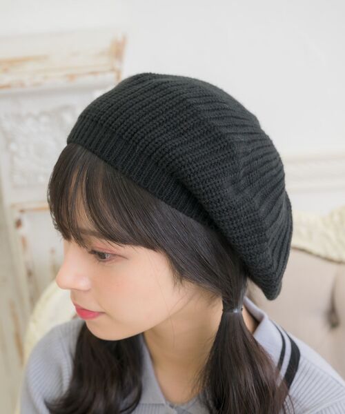casita(RETRO GIRL)（カシータ）の「ニットベレー（ハンチング/ベレー帽・レディース・ライトグレー/オフホワイト/ブラック・ONE SIZE）」の12枚目の写真