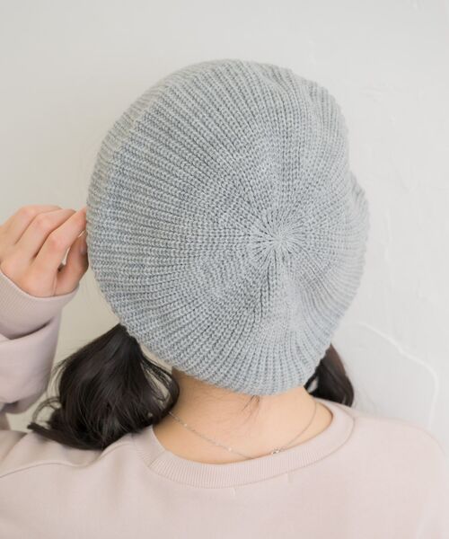 casita(RETRO GIRL)（カシータ）の「ニットベレー（ハンチング/ベレー帽・レディース・ライトグレー/オフホワイト/ブラック・ONE SIZE）」の15枚目の写真