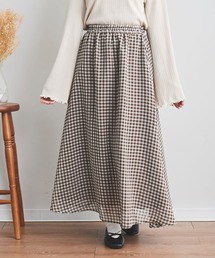 【150㎝前後の小柄さんサイズ】シアーチェックフレアスカート