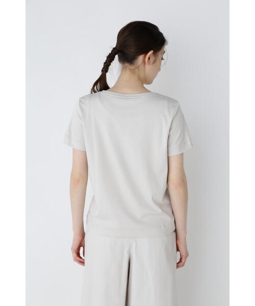 human woman（ヒューマンウーマン）の「◆オーガニックコットンスムースＴシャツ（Tシャツ/カットソー・レディース・グレー/ホワイト・MEDIUM/LARGE）」の19枚目の写真