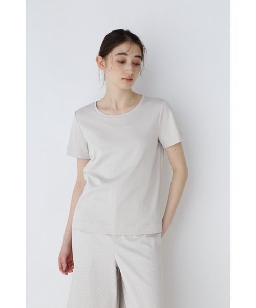 human woman（ヒューマンウーマン）の「◆オーガニックコットンスムースＴシャツ（Tシャツ/カットソー・レディース・グレー/ホワイト・MEDIUM/LARGE）」の9枚目の写真