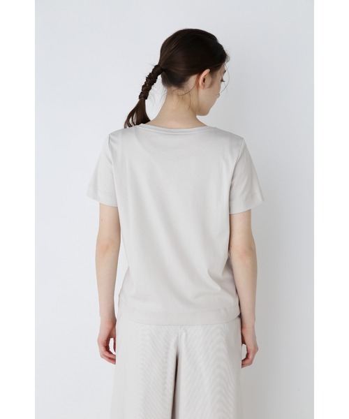 human woman（ヒューマンウーマン）の「◆オーガニックコットンスムースＴシャツ（Tシャツ/カットソー・レディース・グレー/ホワイト・MEDIUM/LARGE）」の10枚目の写真