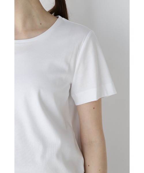 human woman（ヒューマンウーマン）の「◆オーガニックコットンスムースＴシャツ（Tシャツ/カットソー・レディース・グレー/ホワイト・MEDIUM/LARGE）」の7枚目の写真