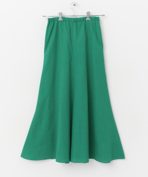 URBAN RESEARCH ROSSO WOMEN（アーバンリサーチ　ロッソ）の「リネン混タックロングスカート（スカート・レディース・ブラック/ホワイト/グリーン・FREE）」の7枚目の写真