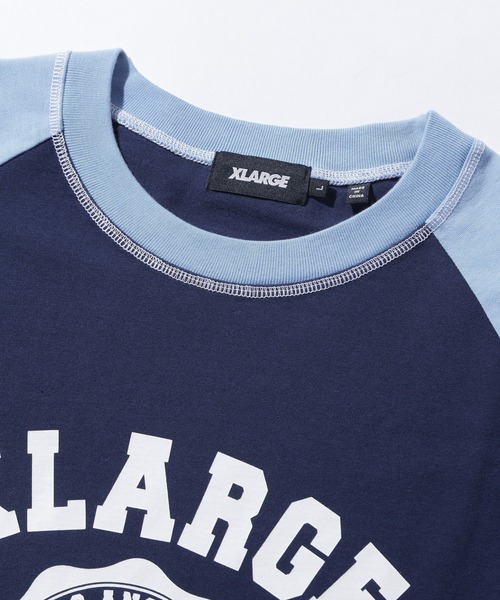 XLARGE（エクストララージ）の「COLOR SCHEME STITCH RAGLAN S/S TEE（Tシャツ/カットソー・メンズ・ホワイト/ブラック/ネイビー・M/S/XL/L）」の8枚目の写真
