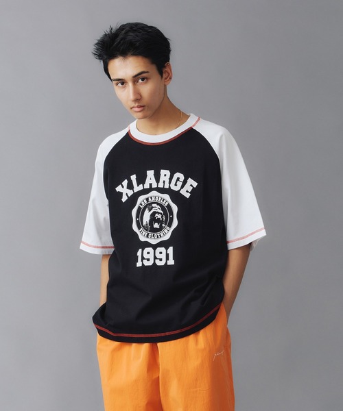 XLARGE（エクストララージ）の「COLOR SCHEME STITCH RAGLAN S/S TEE（Tシャツ/カットソー・メンズ・ホワイト/ブラック/ネイビー・M/S/XL/L）」の6枚目の写真