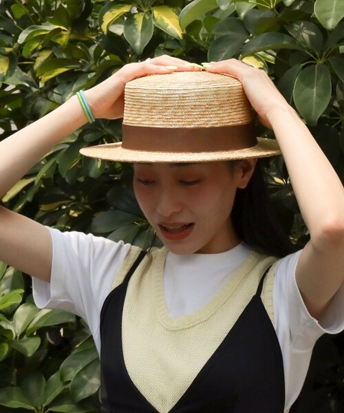 BEAMS JAPAN(ビームス ジャパン)の「〈UNISEX〉 丸高製帽所 × BEAMS JAPAN / 別注 カンカン帽(ハット・メンズ・ブラック/ブラウン・ONE SIZE)」の4枚目の写真
