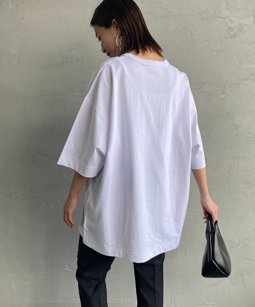Healthknit（ヘルスニット）の「[HEALTHKNIT/ヘルスニット] 別注 ビッグシルエット ヘンリーネックTシャツ（Tシャツ/カットソー・レディース・ブラック/グレー/ホワイト・M/L/XL/XXL）」の12枚目の写真