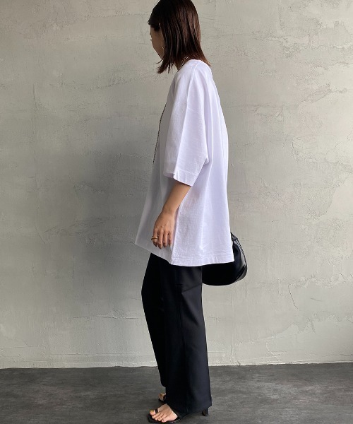 Healthknit（ヘルスニット）の「[HEALTHKNIT/ヘルスニット] 別注 ビッグシルエット ヘンリーネックTシャツ（Tシャツ/カットソー・レディース・ブラック/グレー/ホワイト・M/L/XL/XXL）」の5枚目の写真