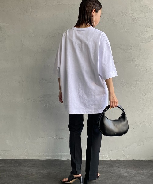 Healthknit（ヘルスニット）の「[HEALTHKNIT/ヘルスニット] 別注 ビッグシルエット ヘンリーネックTシャツ（Tシャツ/カットソー・レディース・ブラック/グレー/ホワイト・M/L/XL/XXL）」の6枚目の写真