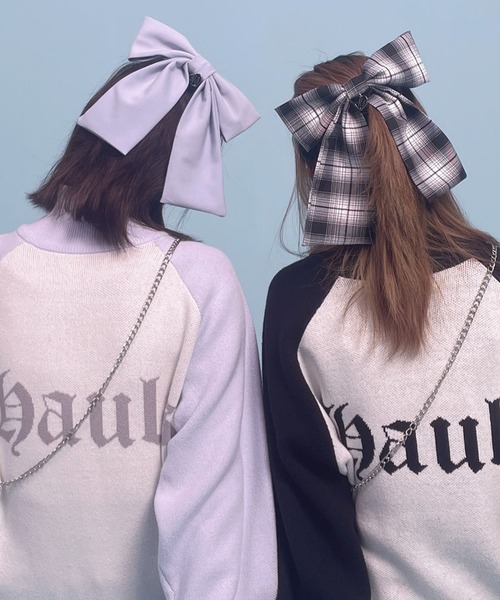 Hauls(ハウルズ)の「ばかデカおリボンバレッタ(バレッタ/ヘアクリップ・レディース・ブラック/サックスブルー/ブラック×ホワイト・FREE)」の12枚目の写真