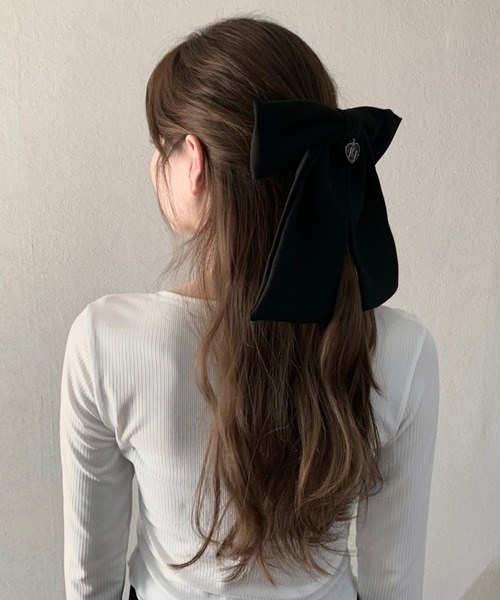 Hauls(ハウルズ)の「ばかデカおリボンバレッタ(バレッタ/ヘアクリップ・レディース・ブラック/サックスブルー/ブラック×ホワイト・FREE)」の9枚目の写真