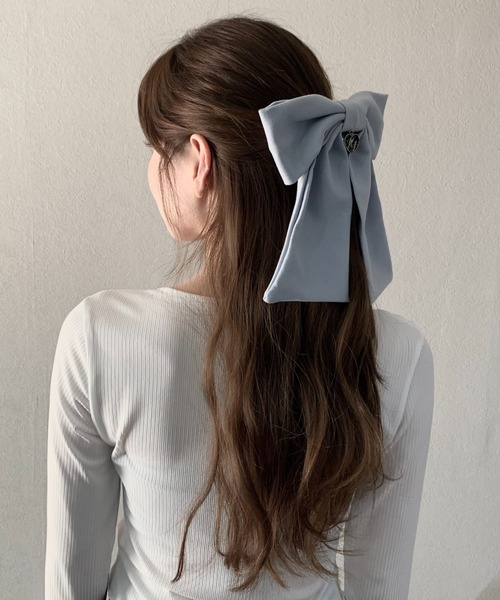 Hauls(ハウルズ)の「ばかデカおリボンバレッタ(バレッタ/ヘアクリップ・レディース・ブラック/サックスブルー/ブラック×ホワイト・FREE)」の11枚目の写真