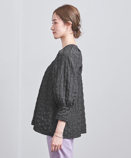 オフホワイト ボタン付きパフスリーブシャツ　ユナイテッドアロウズ UNITED ARROWS シャツ 「ZOZO限定」ワイドフォルム ボタンダウン