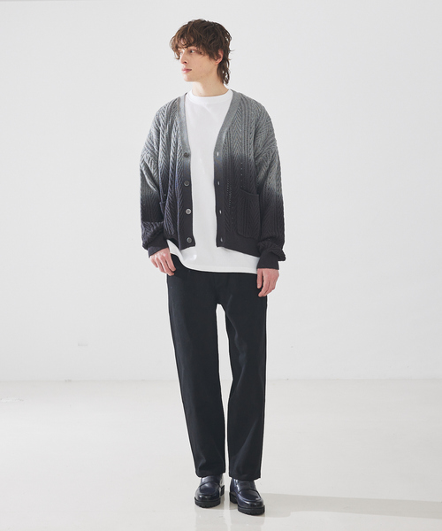 ABAHOUSE（アバハウス）の「【透かし編み】グラデーション シアー カーディガン（カーディガン/ボレロ・メンズ・グレー/サックスブルー/アイボリー・46/48/44）」の22枚目の写真