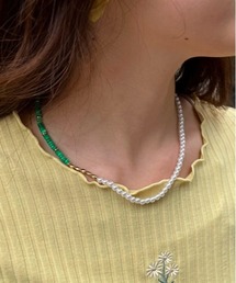 パール×ビーズネックレス