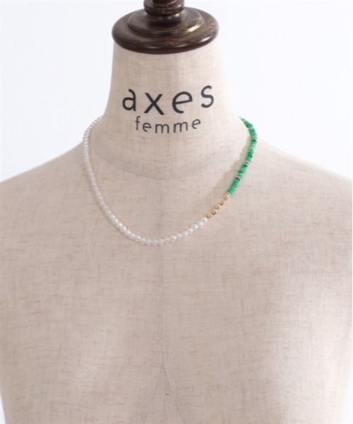 axes femme（アクシーズファム）の「パール×ビーズネックレス（ネックレス・レディース・ゴールド・FREE）」の9枚目の写真