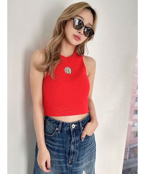 GYDA（ジェイダ）の「SQUARE gyda MOLDアメスリニットトップス（ニット/セーター・レディース・オフホワイト/ブラック/レッド/グリーン・FREE）」の7枚目の写真