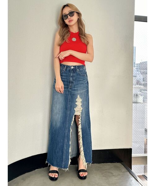 GYDA（ジェイダ）の「SQUARE gyda MOLDアメスリニットトップス（ニット/セーター・レディース・オフホワイト/ブラック/レッド/グリーン・FREE）」の9枚目の写真