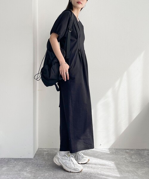 fredy emue(フレディエミュ)の「コットンリップルシェイプワンピース(ワンピース・レディース・レッド/ブラック/ブラック系その他・36/38)」の9枚目の写真