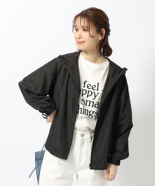 SHOO・LA・RUE（シューラルー）の「◆【洗える/気温対策】軽くてやわらか エアリー フーディーブルゾン（ブルゾン・レディース・ブラック/カーキ/ベージュ・02/04/03）」の5枚目の写真