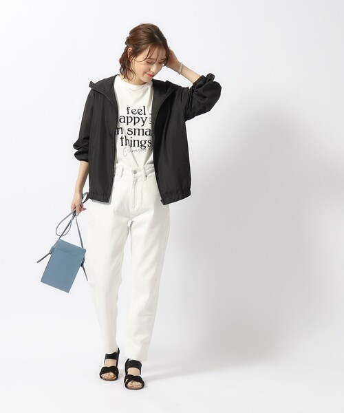 SHOO・LA・RUE（シューラルー）の「◆【洗える/気温対策】軽くてやわらか エアリー フーディーブルゾン（ブルゾン・レディース・ブラック/カーキ/ベージュ・02/04/03）」の7枚目の写真