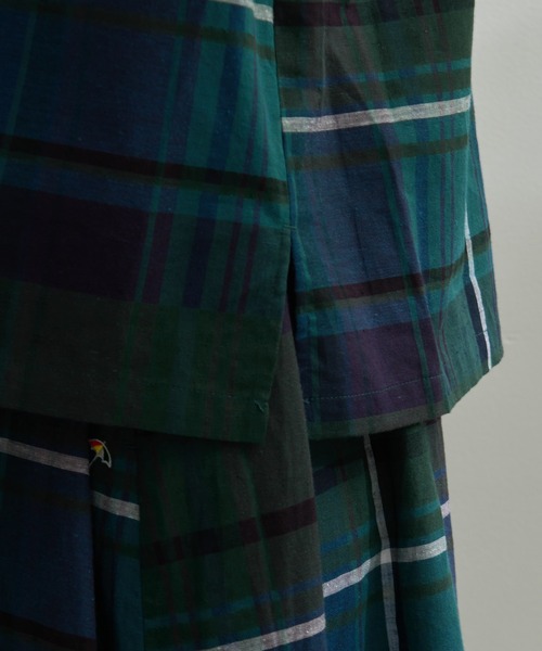 Arnold Palmer（アーノルドパーマー）の「マドラスチェック スキッパーブラウス（シャツ/ブラウス・レディース・ダークグリーン/ミント/イエロー・S/L/M）」の7枚目の写真