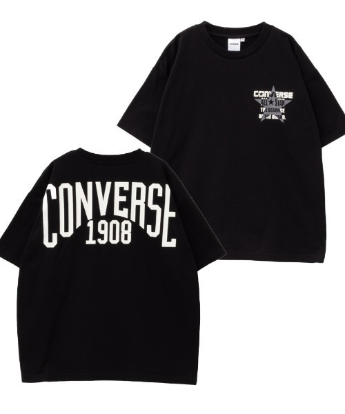 CONVERSE（コンバース）の「CONVERSE コンバース デカロゴプリントＴシャツ（Tシャツ/カットソー・キッズ・ベージュ/ブラック・120/130/140/150/160）」の2枚目の写真