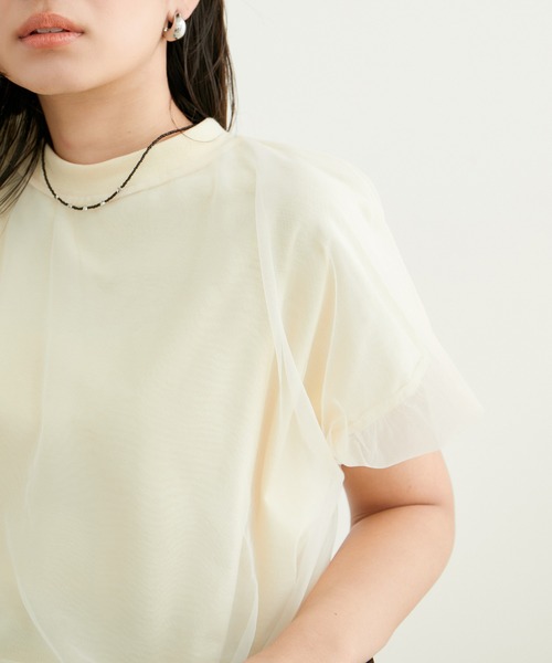 VIS（ビス）の「【2WAY】チュールリバーシブルプルオーバー（Tシャツ/カットソー・レディース・ブラック/ホワイト系その他5/サックスブルー・FREE）」の17枚目の写真