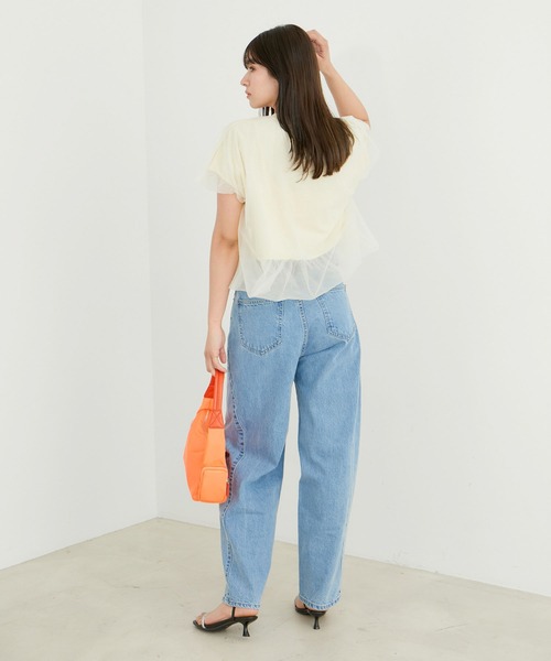 VIS（ビス）の「【2WAY】チュールリバーシブルプルオーバー（Tシャツ/カットソー・レディース・ブラック/ホワイト系その他5/サックスブルー・FREE）」の20枚目の写真