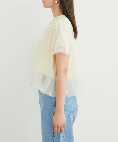 VIS（ビス）の「【2WAY】チュールリバーシブルプルオーバー（Tシャツ/カットソー・レディース・ブラック/ホワイト系その他5/サックスブルー・FREE）」の22枚目の写真