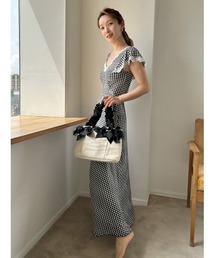 カットレーヨンカシュクールワンピース