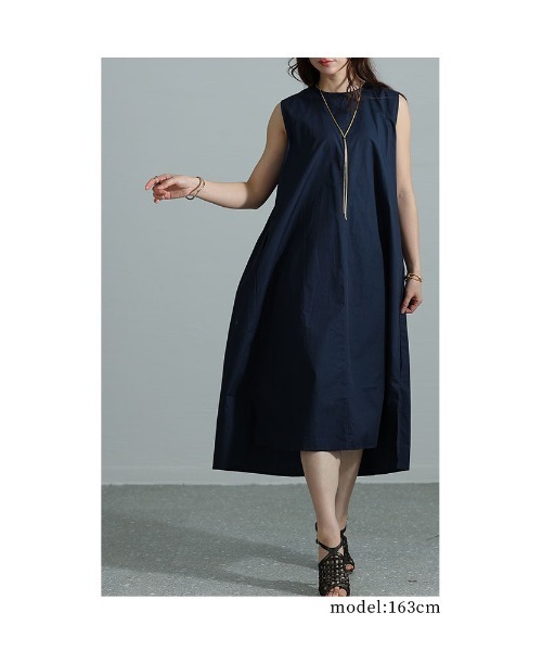 新品❤️archivoネイビーノースリーブワンピース 一部店舗限定/接触冷感/洗える】ラミータンブラー ノースリーブ