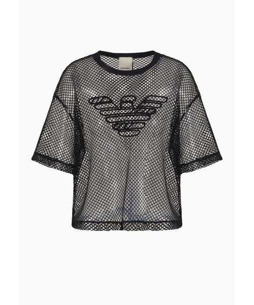 EMPORIO ARMANI(エンポリオアルマーニ)の「【エンポリオ アルマーニ】Emporio Armani Sustainability Values Capsule Collection セーター リサイクルメッシュ素材(ニット/セーター・レディース・ブラック・40/38/36)」の2枚目の写真