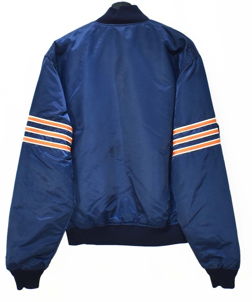 NBA/NFL/NHL/MLB（エヌビーエーエヌエフエルエヌエイチエルエムエルビー）の「【ヴィンテージ古着】90's STARTER/スターター NFL ”CHICAGO BEARS” ナイロンスタジャン USA製（スタジャン・メンズ・ネイビー・LARGE）」の14枚目の写真