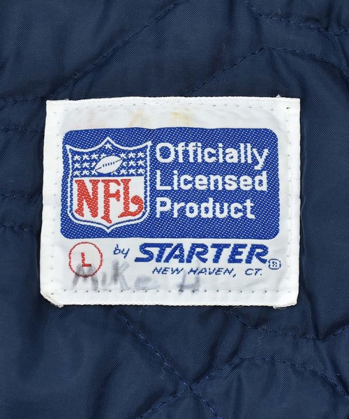 NBA/NFL/NHL/MLB（エヌビーエーエヌエフエルエヌエイチエルエムエルビー）の「【ヴィンテージ古着】90's STARTER/スターター NFL ”CHICAGO BEARS” ナイロンスタジャン USA製（スタジャン・メンズ・ネイビー・LARGE）」の13枚目の写真