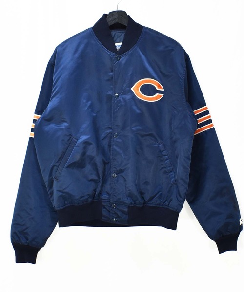 NBA/NFL/NHL/MLB（エヌビーエーエヌエフエルエヌエイチエルエムエルビー）の「【ヴィンテージ古着】90's STARTER/スターター NFL ”CHICAGO BEARS” ナイロンスタジャン USA製（スタジャン・メンズ・ネイビー・LARGE）」の15枚目の写真