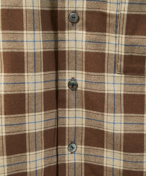And A（アンドエー）の「And A アンドエー / WOOL BLEND OPEN COLLAR L/S CHECK SHIRT JACKET ウールブレンドオープンカラーシャツ / AA-S24M002（シャツ/ブラウス・メンズ・パープル/ブラウン・1/2）」の17枚目の写真