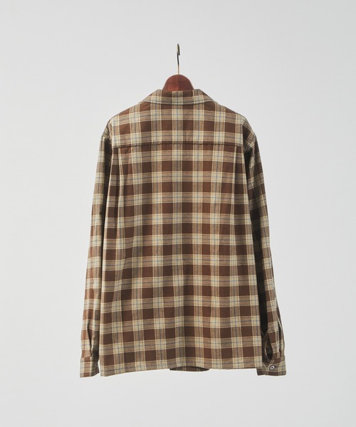 And A（アンドエー）の「And A アンドエー / WOOL BLEND OPEN COLLAR L/S CHECK SHIRT JACKET ウールブレンドオープンカラーシャツ / AA-S24M002（シャツ/ブラウス・メンズ・パープル/ブラウン・1/2）」の15枚目の写真