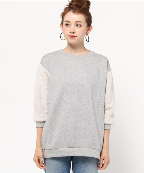 ROSE BUD（ローズバッド）の「LCTT-15237 FUR/S BIG P/O（スウェット・レディース・ブラック/ミックスグレー/オートミール・ONE SIZE）」の11枚目の写真