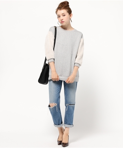 ROSE BUD（ローズバッド）の「LCTT-15237 FUR/S BIG P/O（スウェット・レディース・ブラック/ミックスグレー/オートミール・ONE SIZE）」の8枚目の写真