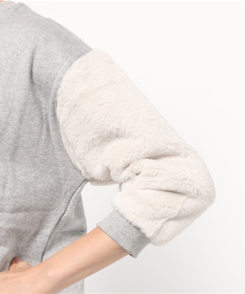 ROSE BUD（ローズバッド）の「LCTT-15237 FUR/S BIG P/O（スウェット・レディース・ブラック/ミックスグレー/オートミール・ONE SIZE）」の6枚目の写真