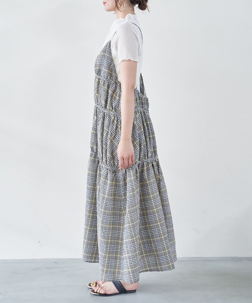 VIS（ビス）の「ふくれチェックキャミワンピ（ジャンパースカート・レディース・ブラック/ブラック系その他/オレンジ系その他・FREE）」の20枚目の写真