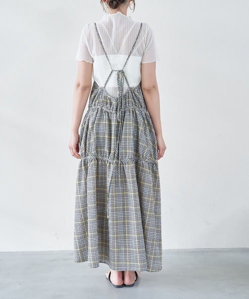 VIS（ビス）の「ふくれチェックキャミワンピ（ジャンパースカート・レディース・ブラック/ブラック系その他/オレンジ系その他・FREE）」の19枚目の写真