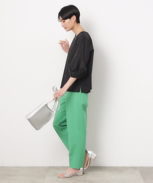 OPAQUE.CLIP（オペークドットクリップ）の「◆ランタンスリーブブラウス/エシカルブロード 【洗濯機洗い可】（シャツ/ブラウス・レディース・ブラック/ホワイト/ホワイト系3・42/40/38/36）」の10枚目の写真