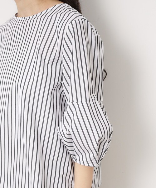 OPAQUE.CLIP（オペークドットクリップ）の「◆ランタンスリーブブラウス/エシカルブロード 【洗濯機洗い可】（シャツ/ブラウス・レディース・ブラック/ホワイト/ホワイト系3・42/40/38/36）」の21枚目の写真