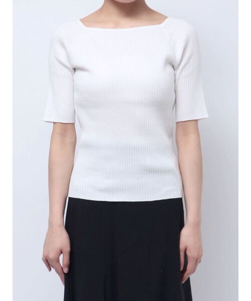 【セール】シルクブレンドスクエアニットプルオーバー（ニット/セーター）｜LAGUNAMOON（ラグナムーン）