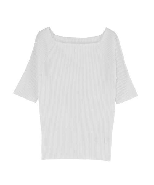 【セール】シルクブレンドスクエアニットプルオーバー（ニット/セーター）｜LAGUNAMOON（ラグナムーン）