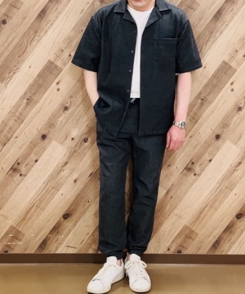 NAVY(ネイビー)の「メッシュデニムジョガーパンツ(デニムパンツ・メンズ・ブラック/ブルー・XL/L/M)」の11枚目の写真